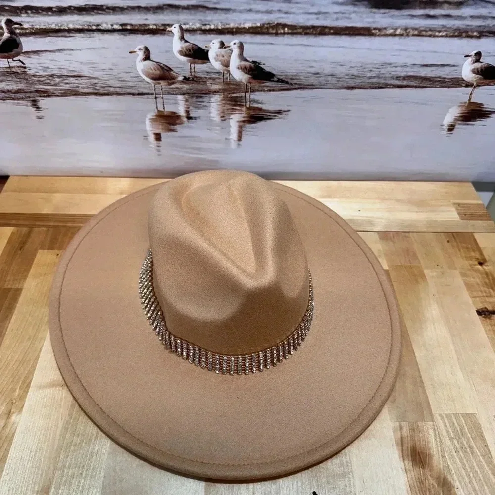 WIDE BRIM CRISTAL BELT HAT ONE SIZE - Picture 5 of 6